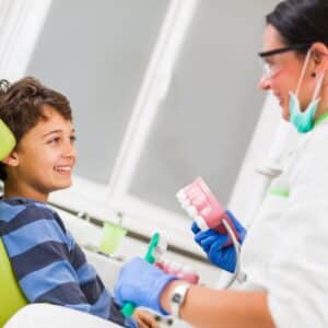 little boy at the dentist