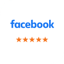 Facebook logo with five-star rating for Primary Dental practice review